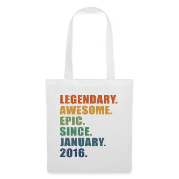 7th Birthday, January 2016, 7 Year Anniversary - Tote Bag - white - Front