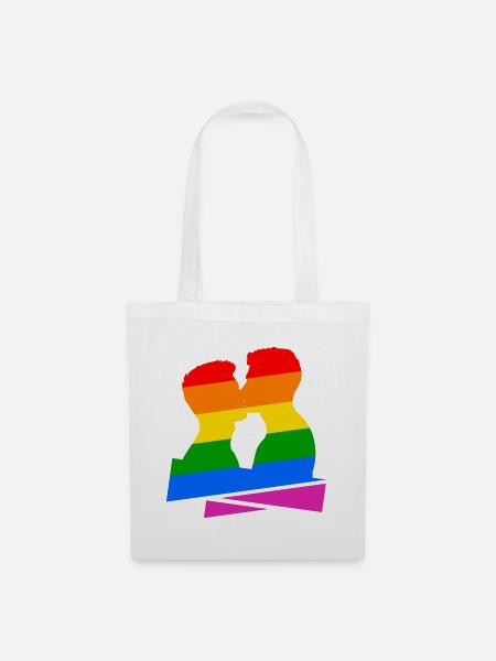 Regenbogen Kuss - Stoffbeutel - Weiß