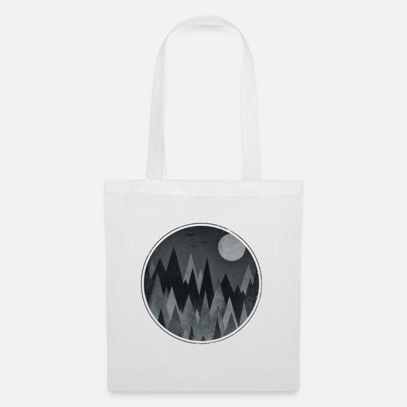 Black & White Triangles Abstract mountains design - Stoffbeutel - Weiß