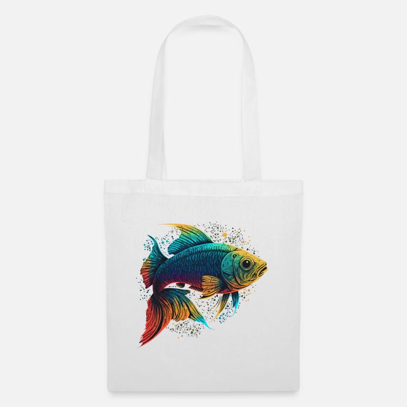 Bunte Fische - Stoffbeutel - Weiß