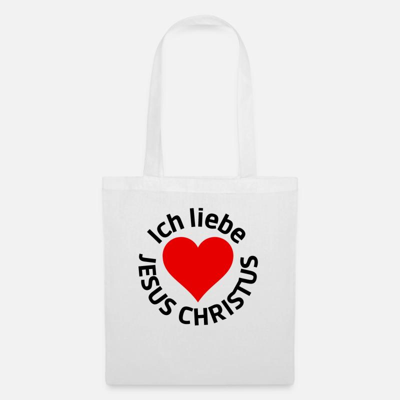 Ich liebe JESUS CHRISTUS ♥ - Stoffbeutel - Weiß