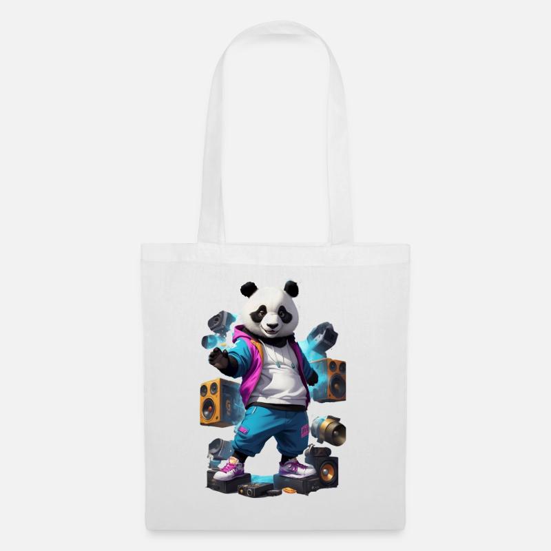 Breakdance Panda - Stoffbeutel - Weiß