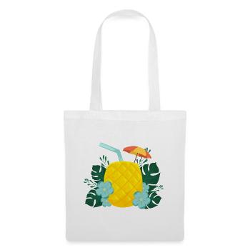 Boisson ananas / été / soleil - Sac en tissu - blanc - Devant