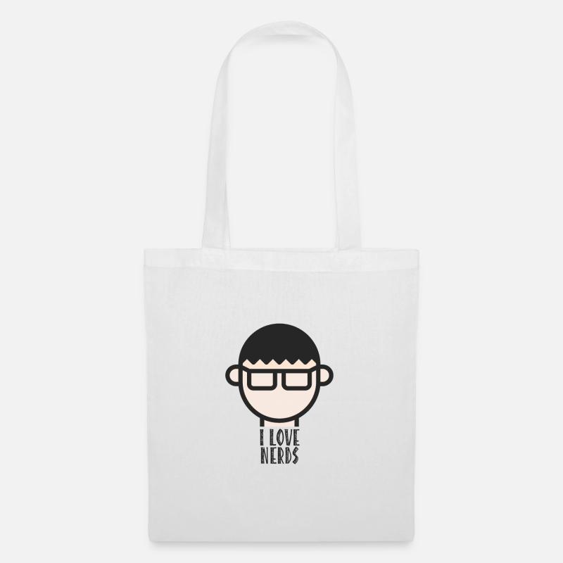 I Love Nerds / Freaks, Informatiker, ITler - Stoffbeutel - Weiß