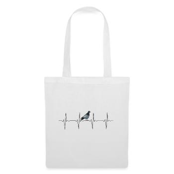 EKG Heartbeat Heartbeat Pigeon Colombe - Sac en tissu - blanc - Devant