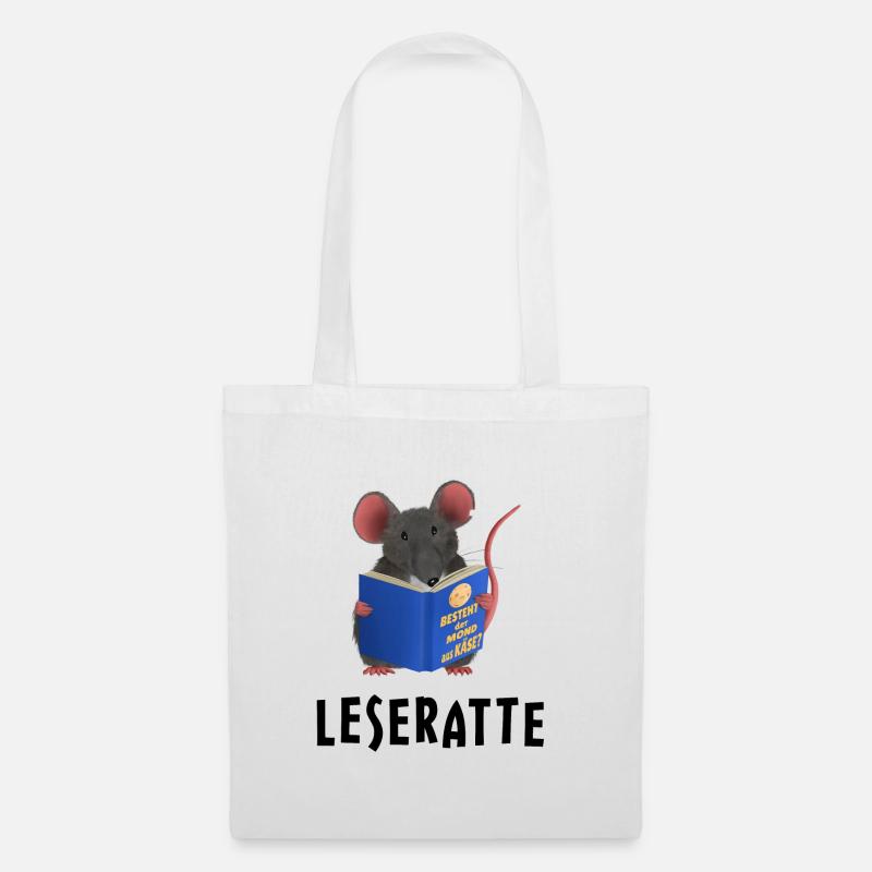Leseratte / Bücherwurm - Stoffbeutel - Weiß