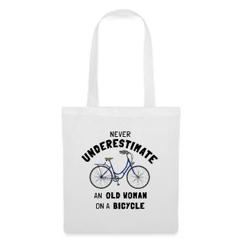Never underestimate an old woman on a bike - Tote Bag - white - Front
