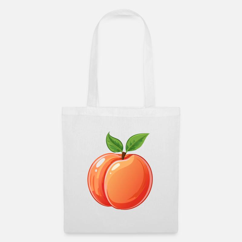 Pêche Pêche Fruit Fruit Dessin - Sac en tissu - blanc