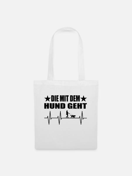 Hund - Stoffbeutel - Weiß