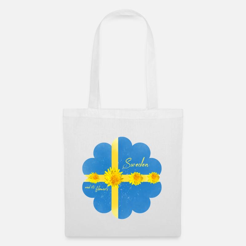 Schweden Blumen Midsommer - Stoffbeutel - Weiß