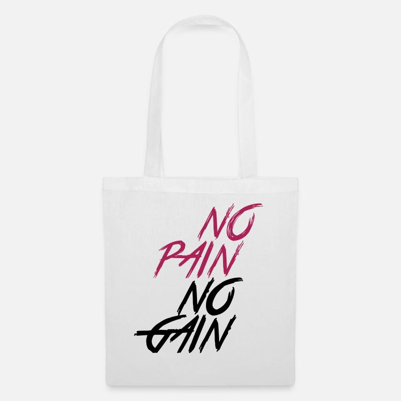 No Pain No Gain - Stoffbeutel - Weiß