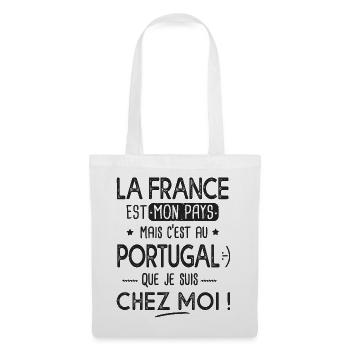 portugal c est chez moi Humour franco portugais - Sac en tissu - blanc - Devant