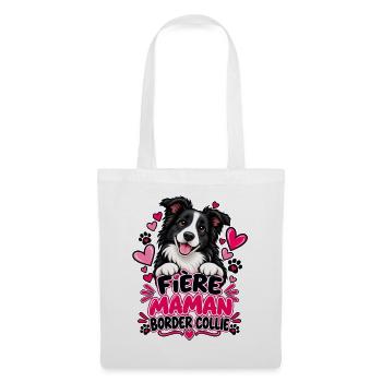 Stolze Border Collie Mama - Stoffbeutel - Weiß - Vorne