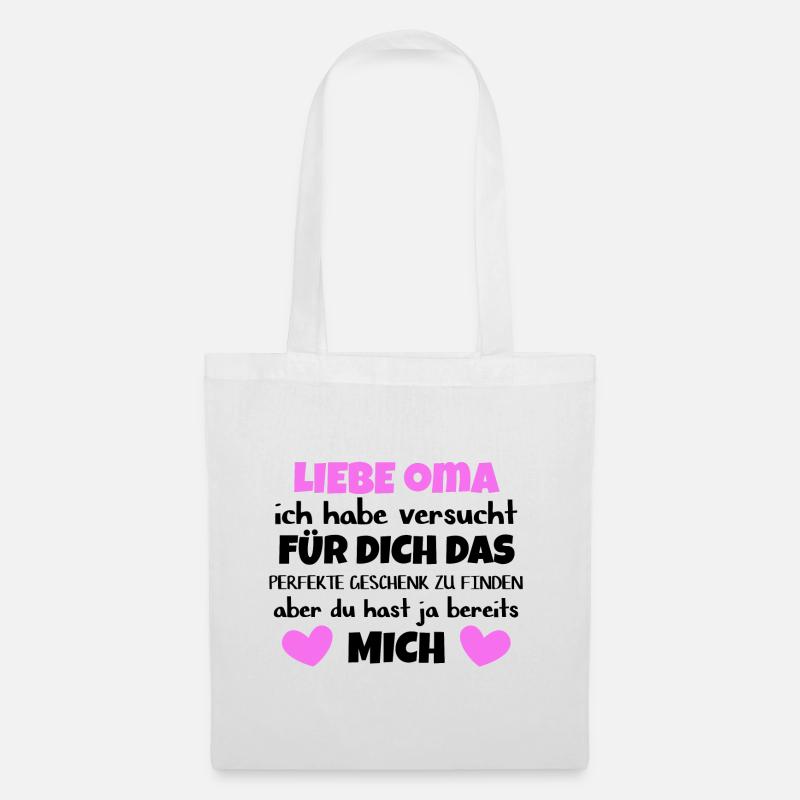 Oma Großmutter Geschenk Geburtstag und Weihnachten - Stoffbeutel - Weiß