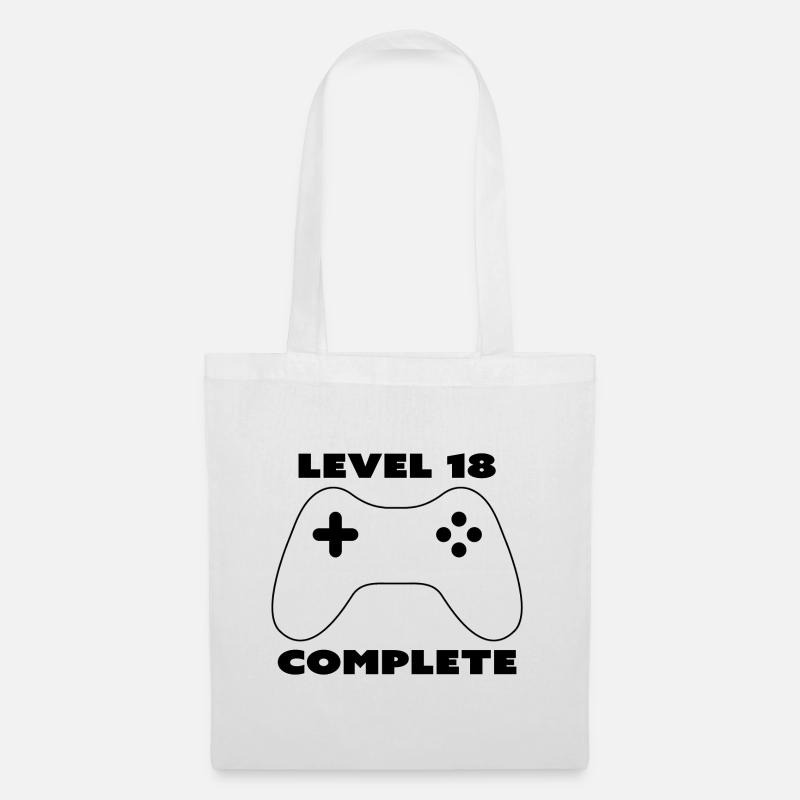 Level 18 Complete - GamePad - 18 Jahre alt - Stoffbeutel - Weiß