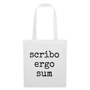 scribo ergo sum - I write, therefore I am - Tote Bag - white - Front