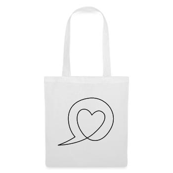 Speech bubble with heart - Tote Bag - white - Front