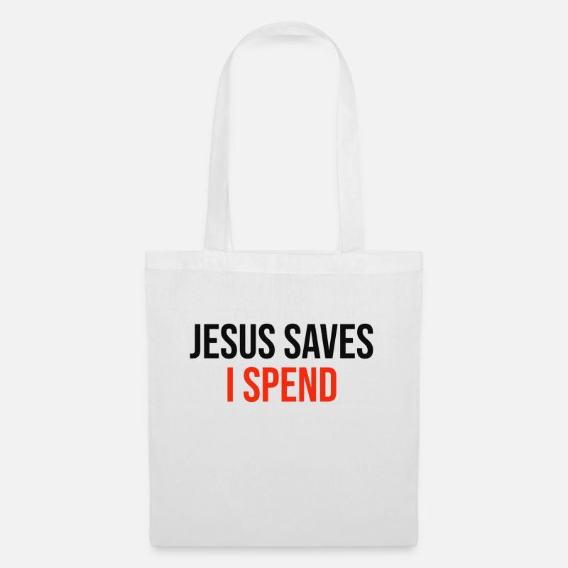 jesus saves I spend - Stoffbeutel - Weiß