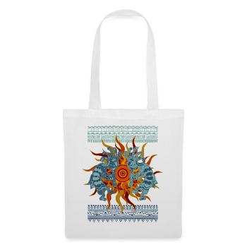 Native American Kokopelli Musicans - Sun Border 1 - Stoffbeutel - Weiß - Vorne