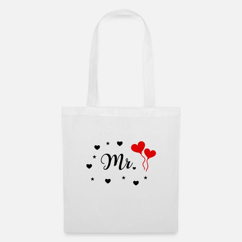 Mr. & Mrs. Just Married Hochzeit Braut Design - Stoffbeutel - Weiß
