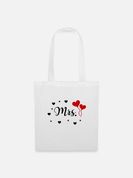 Mr. & Mrs. Just Married Hochzeit Braut Design - Stoffbeutel - Weiß