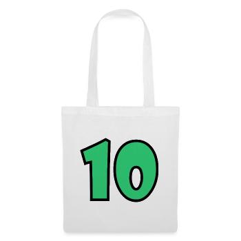 10. 10 JAHRE. 10-JÄHRIGES JUBILÄUM. 10-JÄHRIGES JUBILÄUM. - Stoffbeutel - Weiß - Vorne