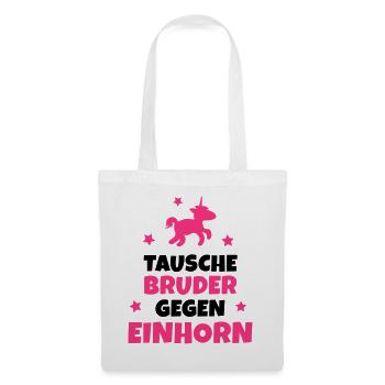 Tausche Bruder gegen Einhorn - Stoffbeutel - Weiß - Vorne