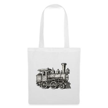 Dampflok Vintage Historische Eisenbahn - Stoffbeutel - Weiß - Vorne