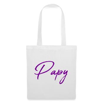 PAPY. PAPA. FÊTE DES PÈRES. BONNE FÊTE PAPA - Sac en tissu - blanc - Devant