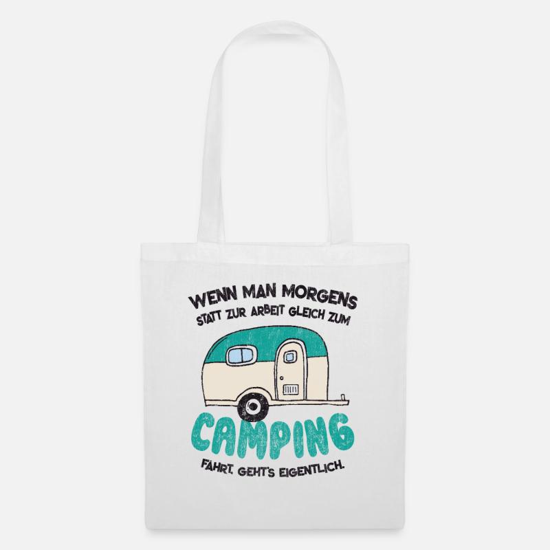 Lustiges Camping Urlaub Reise Wohnwagen Geschenk - Stoffbeutel - Weiß