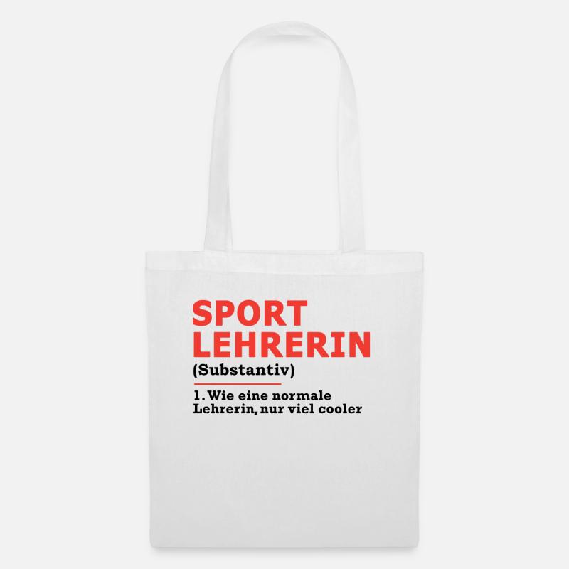 Sport Lehrerin Lehrer Sportlehrerin Geschenk - Stoffbeutel - Weiß