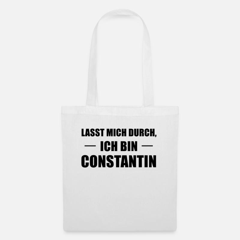 Constantin Name Spruch Geschenk Idee - Stoffbeutel - Weiß