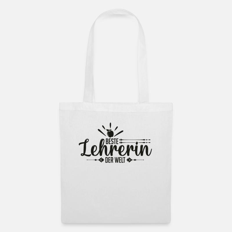 Beste Lehrerin der Welt Abschied Spruch - Stoffbeutel - Weiß