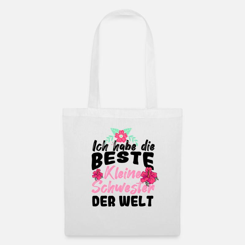 Beste kleine Schwester große Geschenk Geburtstag - Stoffbeutel - Weiß