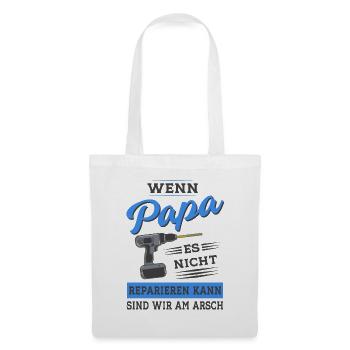 Papa Vater reparieren Heimwerker Werkzeug - Stoffbeutel - Weiß - Vorne