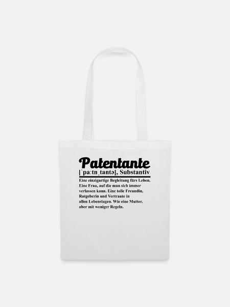 Patentante Definition Taufpatin Tante Patin Spruch - Stoffbeutel - Weiß