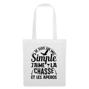 Chasse Et Apéros Chasser Cadeau Anniversaire Mec - Sac en tissu - blanc - Devant