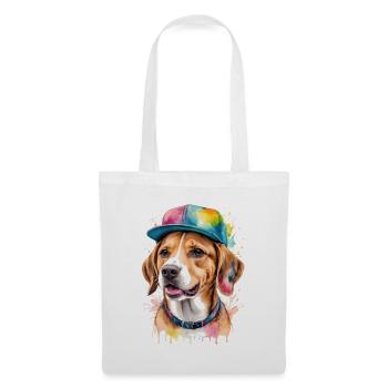 Beagle Snapback Cap Dog Funny Animal Design Print - Tote Bag - white - Front
