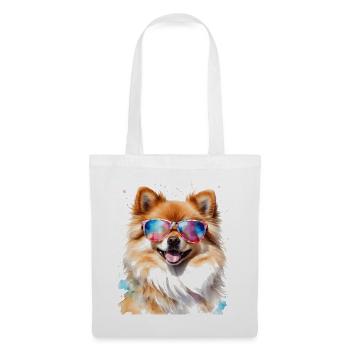 Pomeranian Pomeranian Sunglasses Dog Print - Tote Bag - white - Front