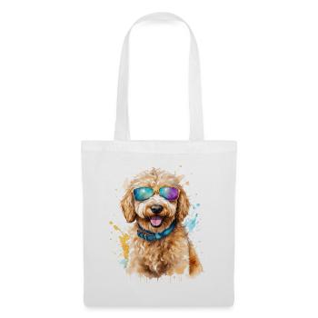 Lunettes de soleil Goldendoodle Chien Animal Design Print - Sac en tissu - blanc - Devant