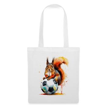 Écureuil Football Coloré Allemagne Design Print - Sac en tissu - blanc - Devant