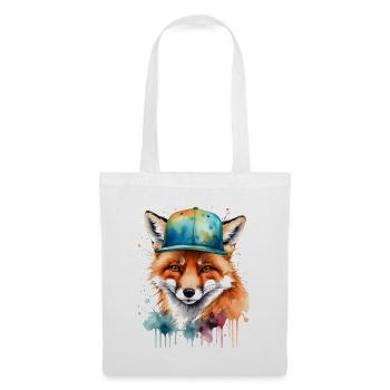 Casquette Fox Snapback Cool Animal Design Print - Sac en tissu - blanc - Devant