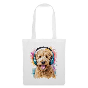 Goldendoodle Casque Chien Animal Design Imprimer - Sac en tissu - blanc - Devant