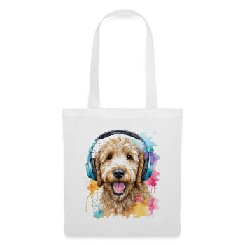 Goldendoodle Casque Chien Animal Design Imprimer - Sac en tissu - blanc - Devant