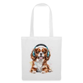 Cavalier King Charles Spaniel Casque Imprimé Chien - Sac en tissu - blanc - Devant