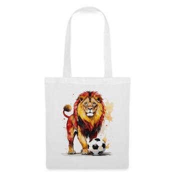 Lion Football Colorful Belgium Animal Design Print - Tote Bag - white - Front