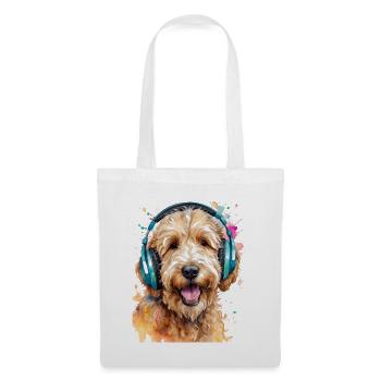 Goldendoodle Casque Chien Animal Design Imprimer - Sac en tissu - blanc - Devant