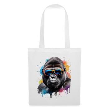 Lunettes de soleil Gorilla Monkey Colorful Animal Design Print - Sac en tissu - blanc - Devant