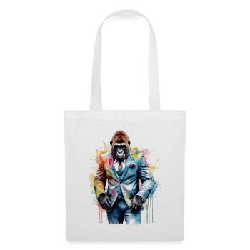 Gorilla Anzug Affe Bunt Tier Design Print - Stoffbeutel - Weiß - Vorne