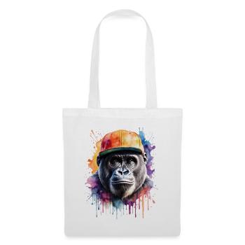 Casquette Gorilla Snapback Monkey Cool Animal Design Print - Sac en tissu - blanc - Devant